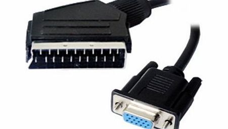 OnlineDiscountStore Brand New 1.8 Meter Scart Male To S-VGA Female HD TV LCD Plasma Projector Cable Lead Plug