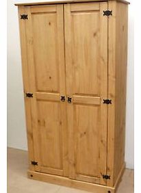 High Quality Corona 2 Door Wardrobe - Solid Pine Mexican Style