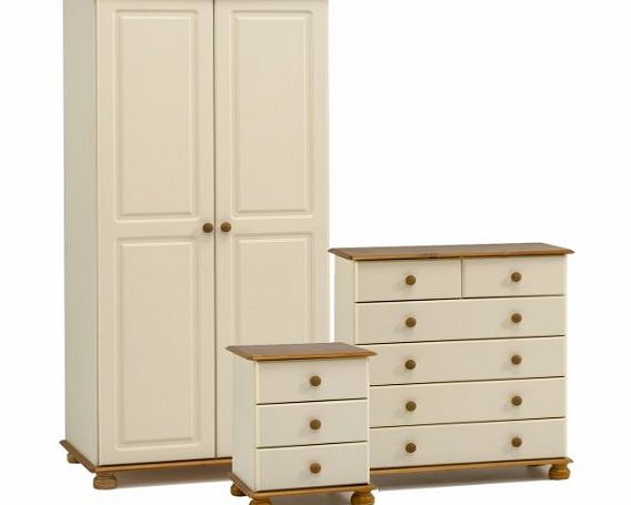 OnlineDiscountStore High Quality Richmond Pine and Cream 3 Piece Bedroom Suite Package Deal