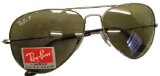 onlinesunspecs Ray Ban Large Metal Aviator Sunglasses Model 3025 Gunmetal Frame with Grey/Green POLARIZED lenses - 58mm lens size - Brand New