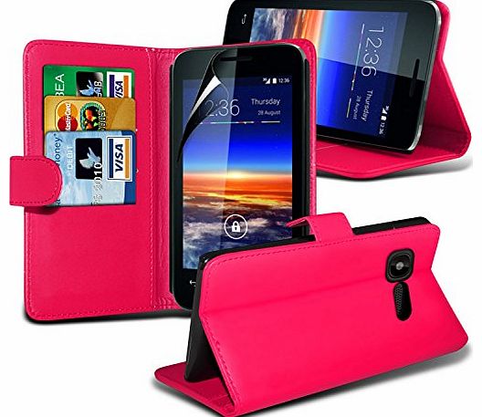 ONX3® Vodafone Smart 4 Mini (Hot Pink) Custom Made Stand Wallet Book 
