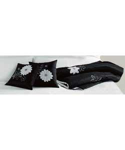Runner and Cushion Case Set - Black