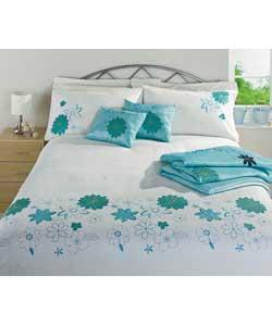 Onyx Stripe King Size Duvet Cover Set - Turquoise