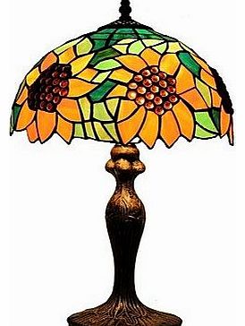OOFAY LIGHT SHOP Tiffany Table Lights With Sunflower And Glass Beads For Bedside Lamp Or Childrens Room D12031T