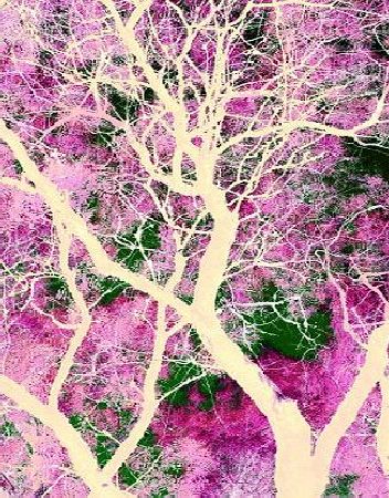 OpenPrint Poster art print: TREE ABSTRACT GRAPHIC PINK PATTERN BRANCH (A2 maxi - 40.7x61cm / 16x24in, semi-gloss satin paper)