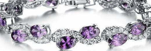 OPK Jewellry Brand Design Platinum Plated Women Bracelet Clear Natural Purple swarovski Crystal Bracelet High-end Women Wedding Jewelry