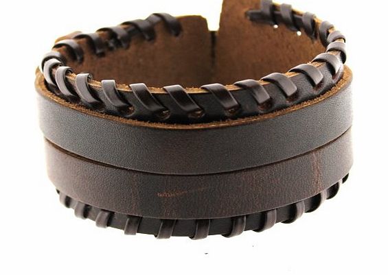 Opouriao Gents Brown Wrap Around Buckle Cuff Bracelet - Mens Jewellery by Opouriao