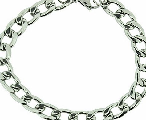 Opouriao Gents Stainless Steel Bracelet Curb Chain Link- Mens Jewellery by Opouriao