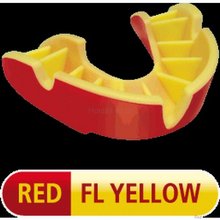 Opro Shield Red FL Yellow Silver Mouthguard
