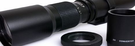 Opteka 500/1000mm High Definition Preset Telephoto Lens for Nikon DF, D4, D3X, D800, D610, D600, D300S, D7100, D7000, D5300, D5200, D5100, D3200 and D3100 Digital SLR Cameras