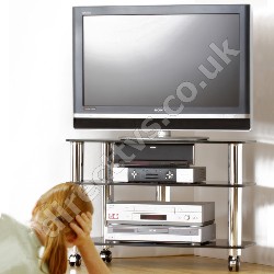 Optimum Fusion 3 Tier Black Glass LCD TV Stand