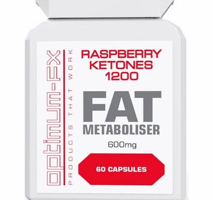optimum-fx  Raspberry Ketones 1200 - Fat Metaboliser, 600 mg x 60 capsules, 1 Months Supply! 12 FREE BONUSES!