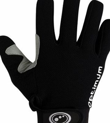 Optimum Mens Cycling Full Finger MTB/BMX Glove - Black, Medium