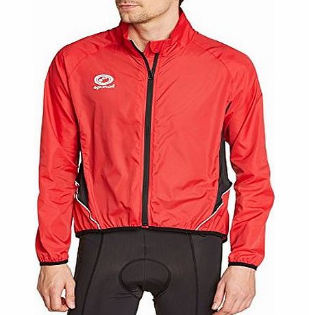 Optimum Mens Cycling Stowaway Jacket - Red, X Large