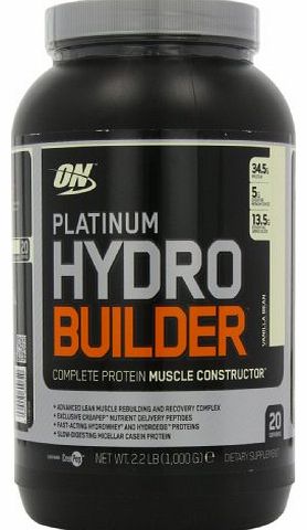Optimum Nutrition Platinum Hydro Builder Muscle Constructor Protein Shake Powder Vanilla 1000g