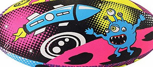Optimum Space Monster Rugby Ball - Multicoloured, Size 3