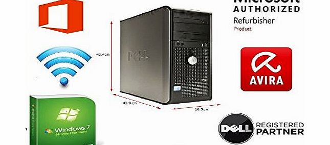 Optiplex Brand New 4GB USB Stick amp; Refrubished Dell Optiplex 760 Mini Tower Computer - Windows 7 Home Premium - Powerful Intel Core 2 Duo - 2.5Ghz Processor - Wi Fi Enabled - 160Gb Hard Drive - 8Gb Memory 