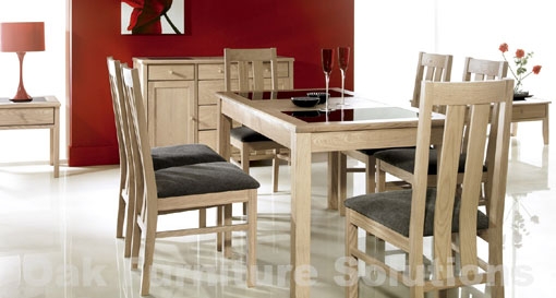 opus Fixed Dining Table and 6 Slatted Chairs