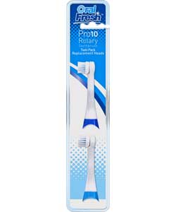 Oral Fresh Pro10 Sonic Toothbrush Heads - Twin