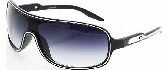 Designer sunglasses in cool racing style - Classic Color game of black and white - decoration: discreet surround in white