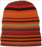Orange / Red Striped Woollen Hat by KJ Beckett