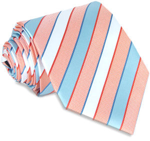 Orange Blue White D/Stripe Tie