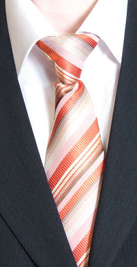Orange D/Stripe Clip-On Tie