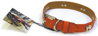 ORANGE Ostrich Leather Collar - 10" 12"