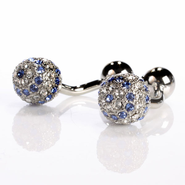 Orb Sapphire Cufflinks in Personalised Box