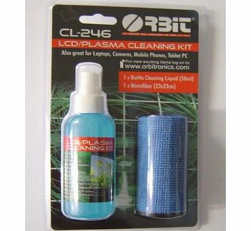 Orbit LCD Plasma TV and Laptop Screen Cleaning Kit includes Micro Fibre Cloth