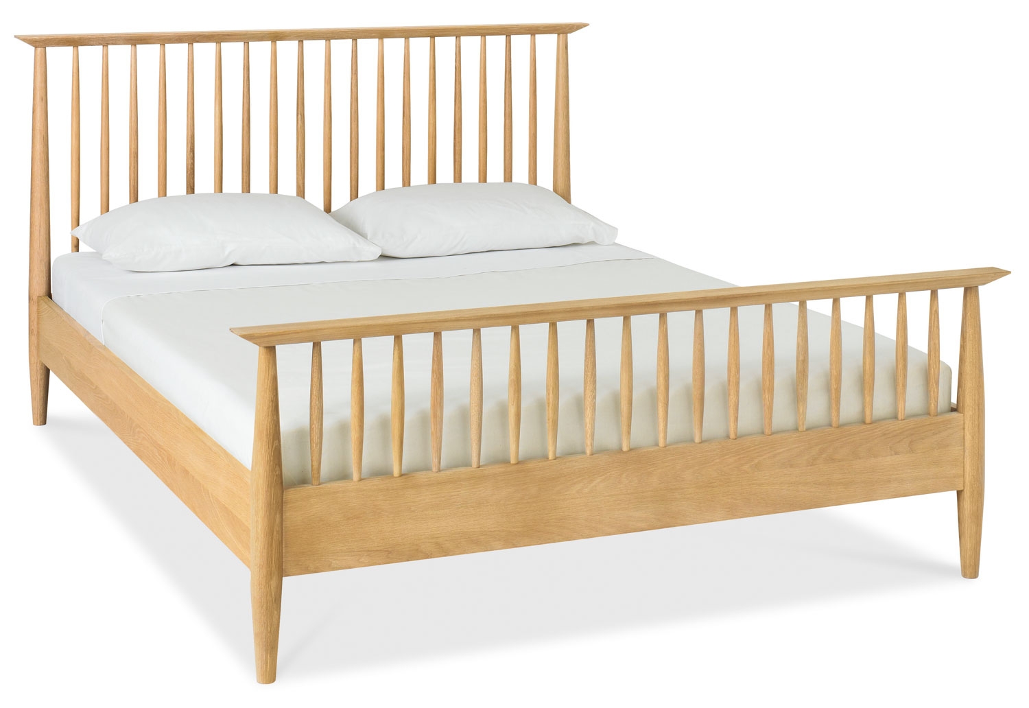 Oak Spindle High Footend Bedstead - Double