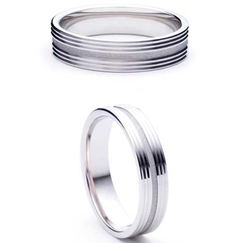 Orbite from Bianco 6mm Medium Flat Court Orbite Wedding Band Ring In 18 Ct White Gold