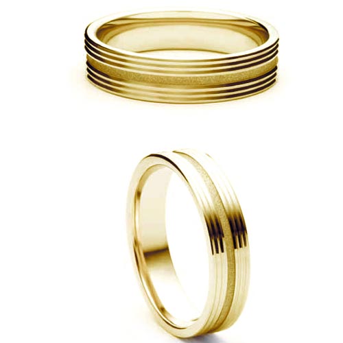 Orbite from Bianco 6mm Medium Flat Court Orbite Wedding Band Ring In 9 Ct Yellow Gold