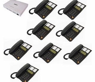 Analogue 3 Line PBX308+ Telephone System with 8 Office Telephones
