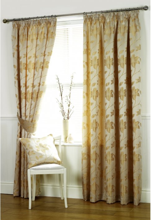 Orchid Natural Lined Curtains