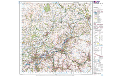 Ordnance Survey OS Landranger Map 1:50 000 - Blackburn & Burnside 103