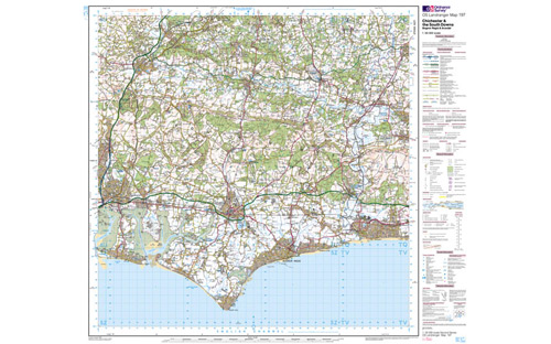 Ordnance Survey OS Landranger Map 1:50 000 - Chichester & Downs 197