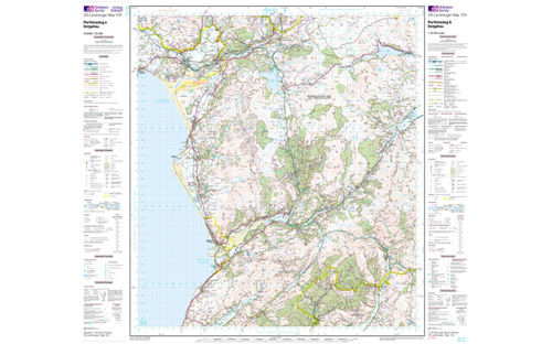 Ordnance Survey OS Landranger Map 1:50 000 - Dolgellau & Porthmadog 124