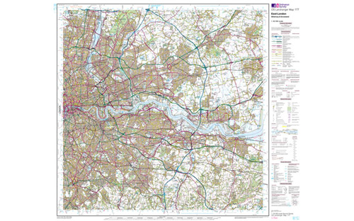 OS Landranger Map 1:50 000 - East London & Billericay 177