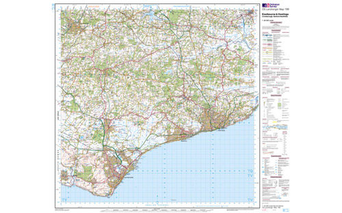 Ordnance Survey OS Landranger Map 1:50 000 - Eastbourne & Hastings 199