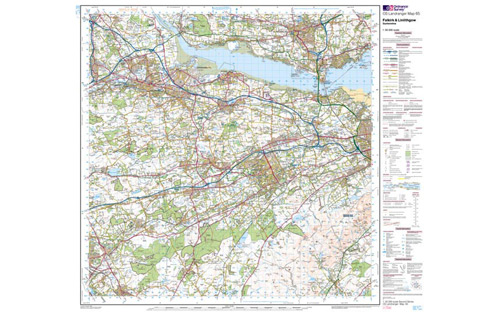 Ordnance Survey OS Landranger Map 1:50 000 - Falkirk Linlithgow Dunfermline 65
