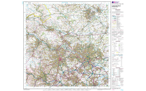 Ordnance Survey OS Landranger Map 1:50 000 - Leeds & Bradford 104