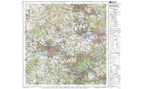 Ordnance Survey OS Landranger Map 1:50 000 - Reading & Windsor 175