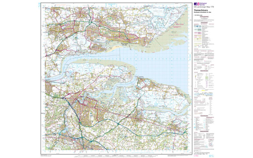 Ordnance Survey OS Landranger Map 1:50 000 - Thames Estuary 178