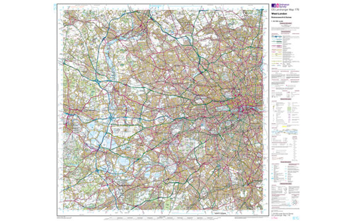 Ordnance Survey OS Landranger Map 1:50 000 - West London 176