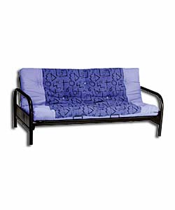 Back Futon and Blue Lambs Wool Mattress