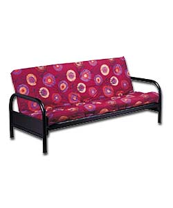 Black Futon and Circles Mattress