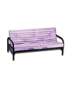 Oregon Black Futon and Lilac Deck Stripe Mattress