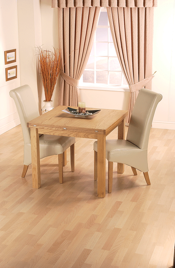 Oak 3ft Flip Top Dining Table and 6