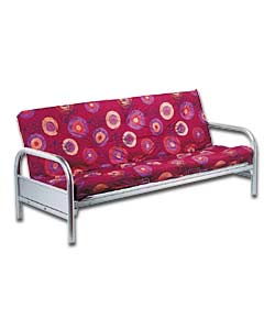 Silver Futon and Circles Mattress